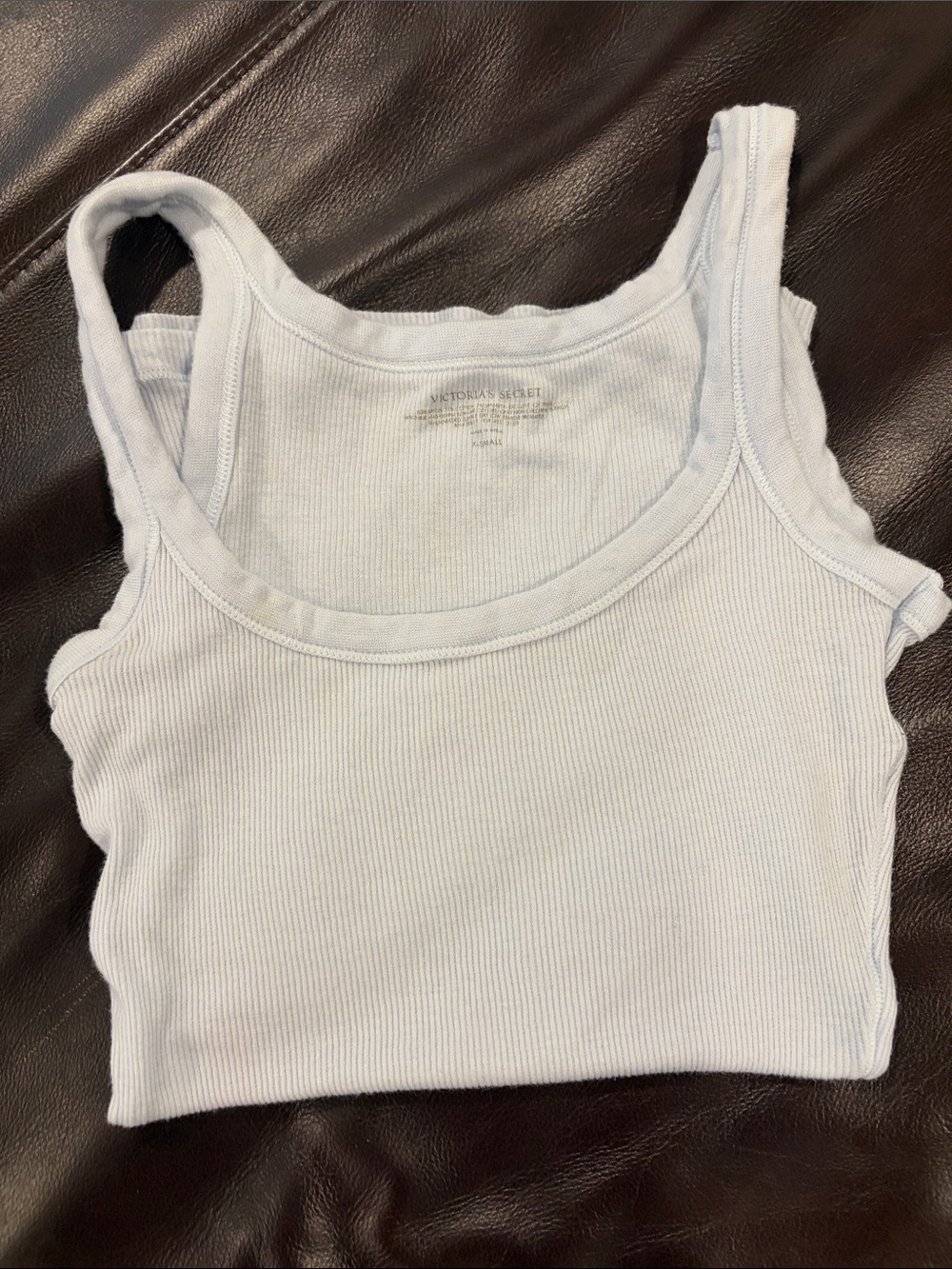 Victoria's Secret Light Blue Ribbed Tank Top